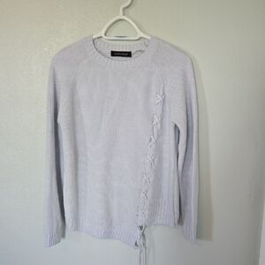 Ivanka Trump | Light Blue Lace Up Sweater Size Small